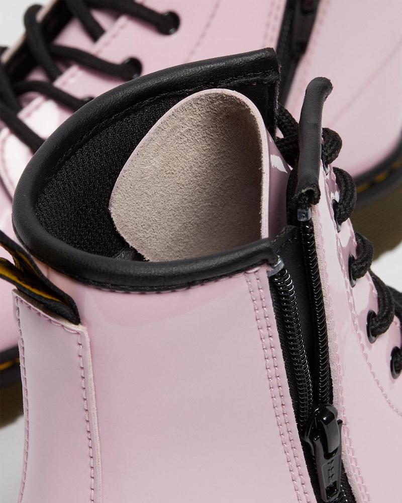 Kids' Dr Martens Youth 1460 Patent Leather Lace Up Boots Pink | AU 712EBC